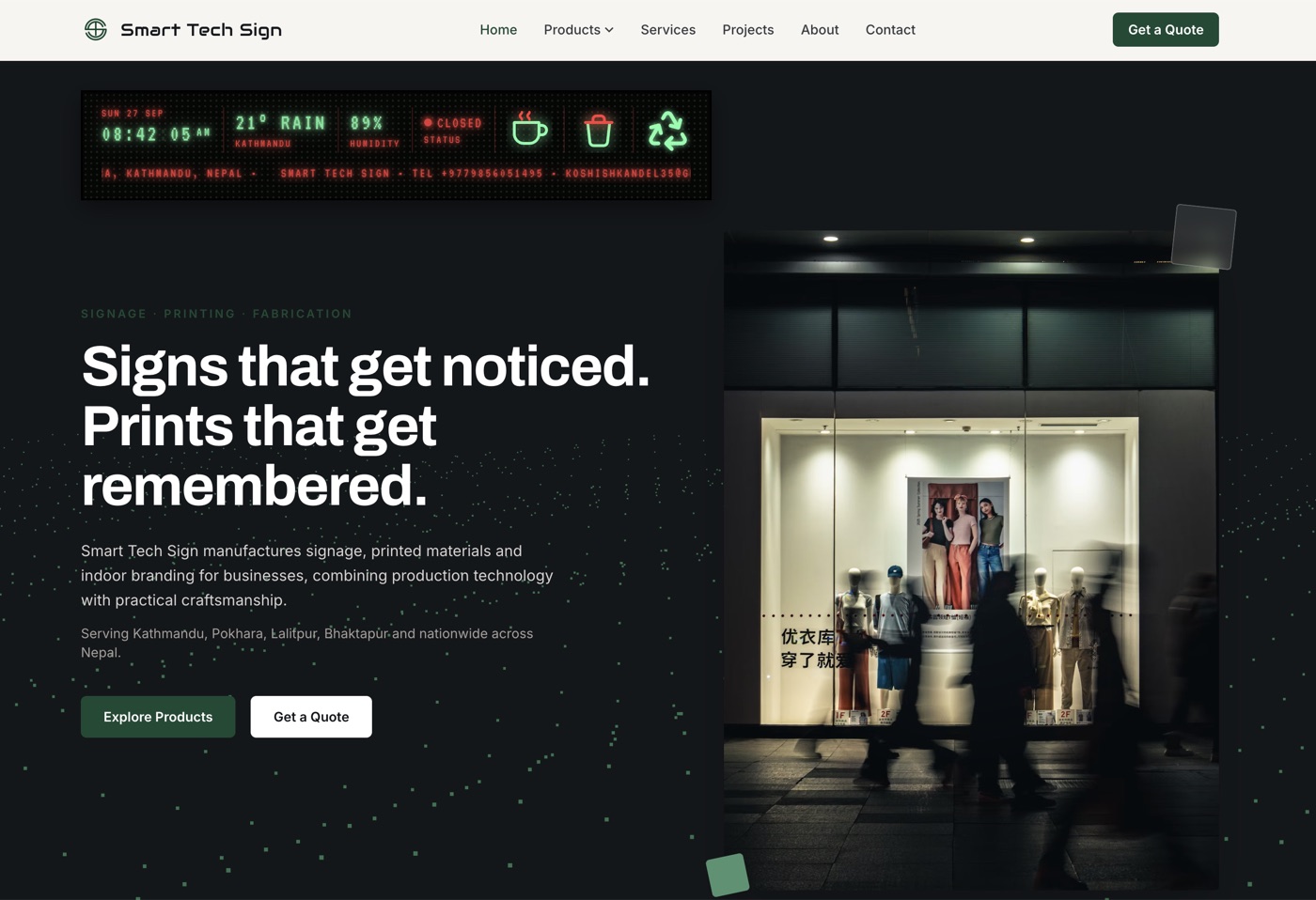 Smart Tech Sign website screenshot